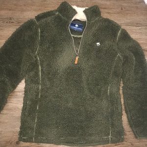 Olive green southern Shirt Sherpa pullover